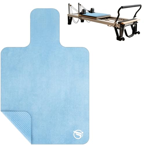 Non-Slip Pilates Reformer Mat, 1.2 mm Thick, 39 x 24 inch | Foldable Lightweight Pilates Reformer Machine Exerxise Mat Towel Cover for Gym Fitness - color: Blue