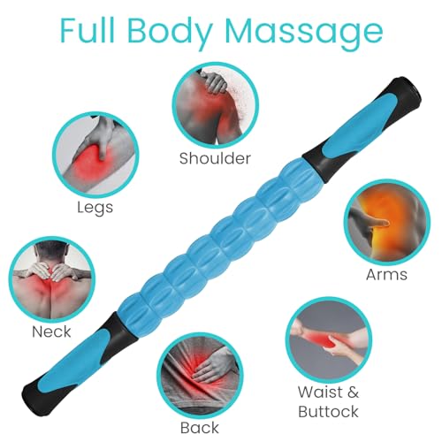Vive Massage Stick Roller for Muscle, Back, Legs - Deep Tissue Body Fascia Massager for Hamstring, Calf, Neck Pain, Trigger Point, Exercise -Rolling Relief Tool for Physical Therapy, Recovery