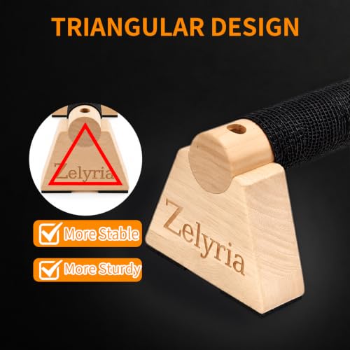 Parallettes Bars, 2 PCS Wood Calisthenics Equipment Non-Slip Base Exercise Home Workout Equipment, Wooden Pushup Bars & Calisthenics Bar - Handstand Bars and Pushup Handles for Men - color: Wood-25cm