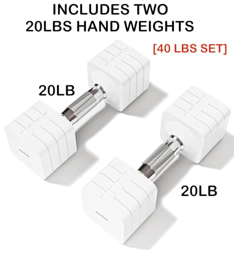 Adjustable Dumbbell Set for Women Men 7.5LB/10LB/15LB/20LB/25LB Pair | Stable Free Weight Hand Weights with Metal Handle for Home Gym Fitness Rehab Pilates Yoga Strength Training Equipments - color: White, size: 20LB SINGLE