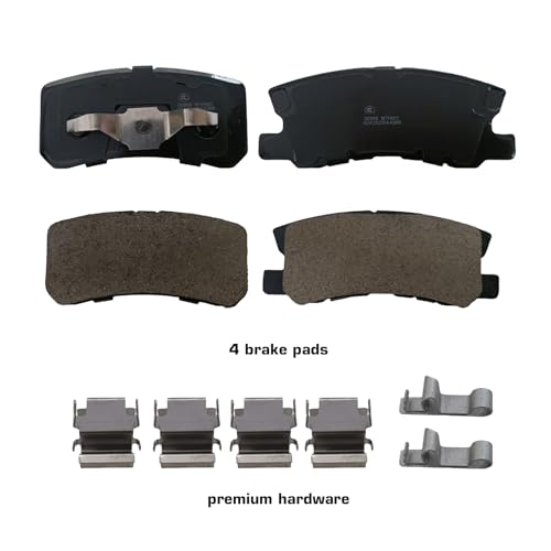 D868 Ceramic Brake Pads Kits Fit for Lancer, RVR, Endeavor, Patriot, Compass, Avenger, 200, Montero, Caliber, Outlander Sport, Sebring, Outlander, Rear Brake Pad Set, 4pcs - size: D868