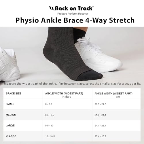 Back on Track Physio 4-Way Stretch Foot and Ankle Brace | Enhanced Mobility & Recovery for Active Lifestyle and Athletic Performance, Flexible Support with Welltex technology, Medium - size: Medium