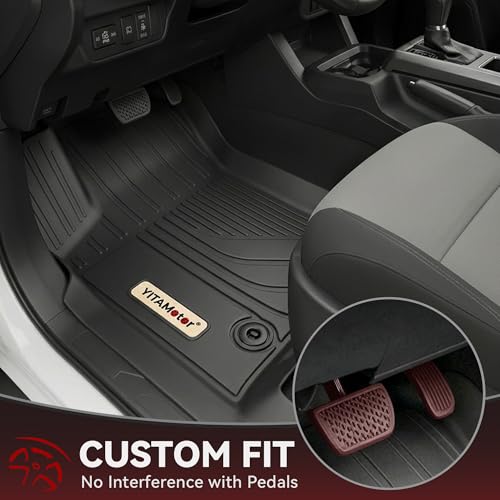 YITAMOTOR Floor Mats for Toyota Tacoma 2016-2023 Double Cab Automatic, Custom Fit All Weather Anti-Slip TPE Rubber Mat, Toyota Tacoma Accessories SR/SR5/TRD/Limited/Trail Floor Liner, 1st & 2nd Row - style: 2016-2023 | For Toyota Tacoma Double Cab Automat
