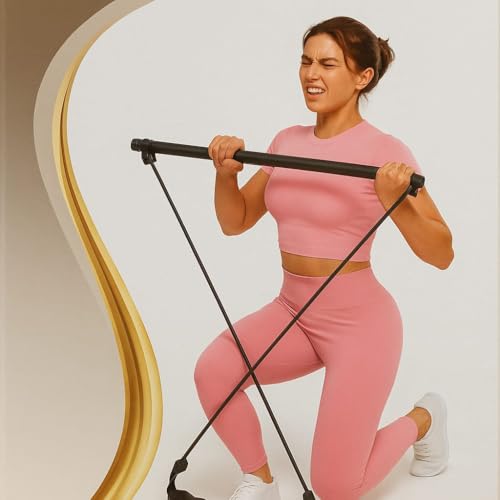 Pilates Bar and Ring Set | Pilates Bar | Pilates Ring | Resistance Band | Black