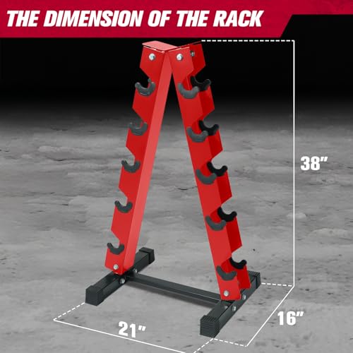 RitFit Rubber Coated Hex Dumbbell Set with Rack, 5-780LB for Home Gym Strength Training, Anti-Slip Knurled Handle, Hexagon Anti-Roll, Heavy-Duty Storage Rack - style: 250LB Set-Red (10-40LB）