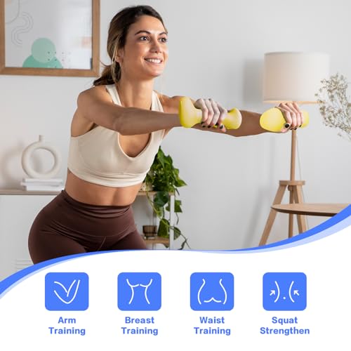 HXD-ERGO Ergonomic Dumbbells Weights Set-Hand Weights for Women at Home, Ear Dumbbells Weights for Pilates, Yoga, Jogging,StrengthTraining - color: 5 LBS