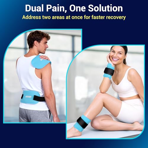 Comfytemp Gel Ice Packs for Injuries Reusable, FSA Eligible HSA, Hot Cold Compress Soft Ice Packs, Pain Relief for Ankles, Knees, Wrist, Shoulders, Back and More, Recovery Items for Men Women, 2Packs - size: 10"x5"