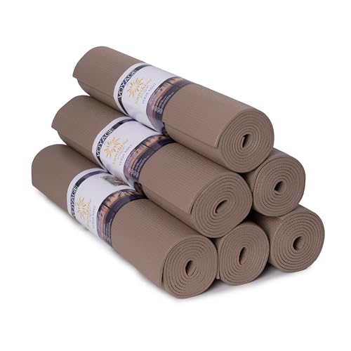 Voyage 5mm Studio Yoga Mats, 6 Pack, 72x24in - color: Mocha