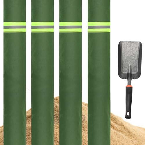 Sand Bags for Flooding, 4Pcs Flood Prevention Sandbags,Thickened Long Canvas with Elastic Band, Reusable Flood Barriers for Indoor and Outdoor Garage 5'X 7" - size: 5'X 7" 4 Pack