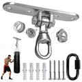 Heavy Bag Hanger,Stainless Wall Ceiling Mount Hook 180°/360° Rotation Wood Beam Holder Body Weight Strength Training Systems, Aerial Yoga Swing & Hammock - size: 4-holes + buckle with 180° + 360° rotation