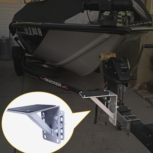 MaxxHaul 70089 Heavy Duty 300-lbs Capacity Steel Trailer Step for Boat and Utility Trailers With Anti-Slip Traction and Powder Coat Finish For 3 inch x 5 inch Frame