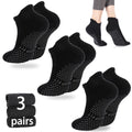 loudashuaiqi Grip Pilates Socks Non Slip Athletic Yoga Socks with Grips for Women Grippy socks for Hospital Workout Barre - style: 3black