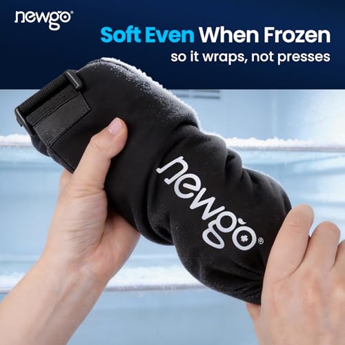 NEWGO Shoulder Ice Pack Rotator Cuff Cold Therapy, 45-Min Long-Lasting Ice Packs for Shoulder & Arm with Ice Grid Design, Flexible Cold Compression Wrap for Post-Surgery, Muscle Relaxation & Swelling - size: M