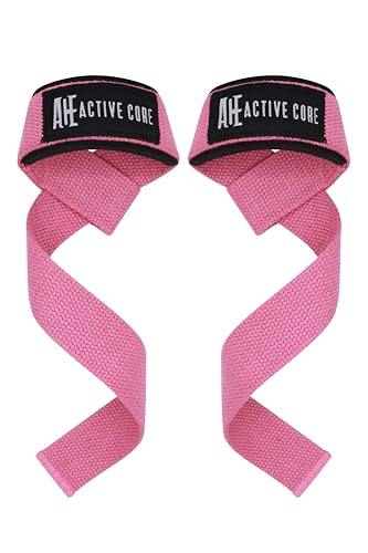 Lifting Wrist Straps for Weightlifting, Weight Lifting Straps Gym Strength Training, Neoprene Padded Wrist Support, Deadlift Straps for Men & Women, 22.5 Inch Cotton - color: Pink
