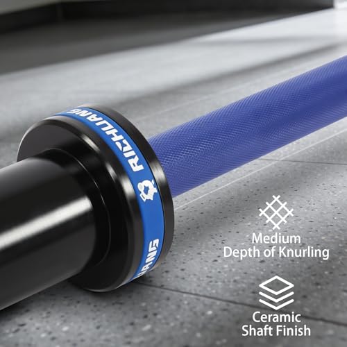 Ceramic Olympic Barbell 4/5/6FT – Short 2" Bar for Home Gym | Alloy/A3/45 steel. 400-500LB. 28mm knurled grip. Brass bushings. Squat, bench, deadlift, hip thrust. Fits standard plates. - color: Blue, size: 5FT-500LBS