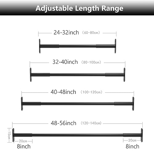 Heavy Duty Adjustable Width Pull Up Bar for Doorway, Steel Strength Training Pull-up Bars, Max 660lbs, Doorway Pull Up Bar Include 4pcs Steel 6 Angle Expansion Screw - size: 101 to 120cm(40 to 47inch)