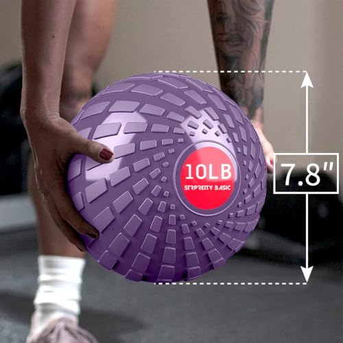 Medicine Ball 8, 10 lbs Slam Ball Weighted Balls for Exercise Strength and Crossfit Workout - color: Dynamic Light Purple, size: 10 LB