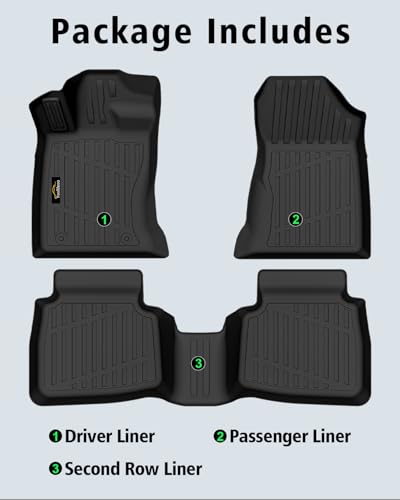 Floor Mats Custom for Subaru Outback 2026 All Weather TPE Rubber Protection 1st and 2nd Row Anti-Slip Floor Liners for Outback 2026 Accessories, Black - size: For Subaru Outback 2026