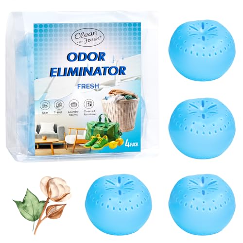 4 Pack Baking Soda Deodorizers, Fresh Scent Shoe Deodorizer Balls, Air Freshener for Home, Odor Eliminator for Closets Bathroom Pets, Up to 80 Days - size: 1 Count (Pack of 4)