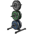 HANDBODE Weight Plate Rack with Barbell Storage, 1100 lbs Capacity | 6-Peg Vertical Holder for 1- or 2-Inch Plates, Heavy-Duty Organizer for Home Gym - style: 160 LB - Set with Rack