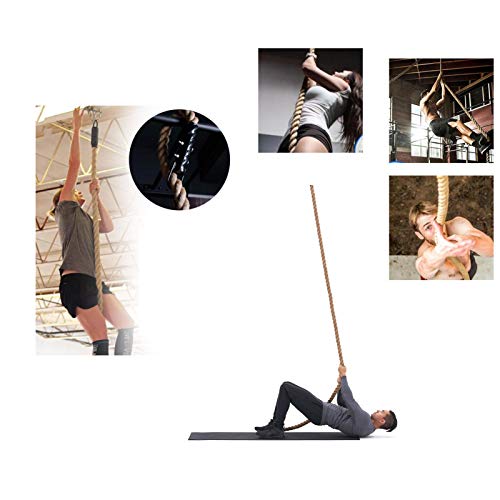 1.5in Climbing Rope Clamp，1 1/2 Rope Climb Workout Rig Attachment Hook for 1.5" Rope Clasp Garage Gym Fitness Equipment with Carabiner Eyehook Strength Training Home Indoor Safety