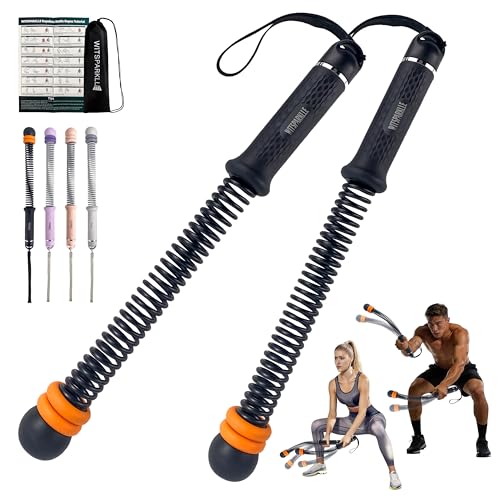Portable Adjustable Ropeless Battle Ropes with Black | Weighted Cordless Workout Rope with Anti-slip Handles for Low-impact Cardio, HIIT, Home Gym and Office Fitness - color: Black