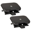 Mind Reader Foot Rest, Under Desk at Work, Ergonomic, Height Adjustable, Office, Plastic, 17" L x 13" W x 6.25" H, Set of 2, Black - size: 2-Pack