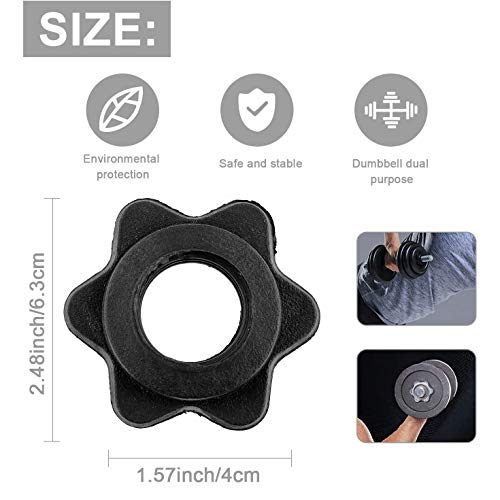 ANLEMIN 6 PCS Vinyl Spinlock Collars for 1" Standard Barbells Bars Sports Anti-Slip Spin-Lock Collar Nut Dumbbell Screw Clamps for Dumbell Weight Lifting Fitness Training
