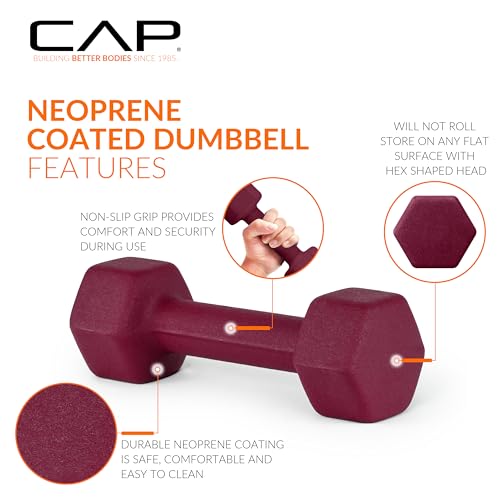 CAP Barbell Neoprene Dumbbell Weights Pairs & Sets | Color Series - style: 5 lb Pair