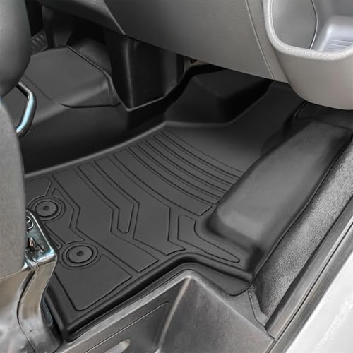 KARPAL Floor Mats for 2022-2026 Ford Transit/E-Transit w/Vinyl Floors (No Transit Connect), Custom Fit TPE All Weather Ford Transit Accessories Front Floor Liner - style: 2022-2026 | For Ford Transit/E-Transit | Front Row