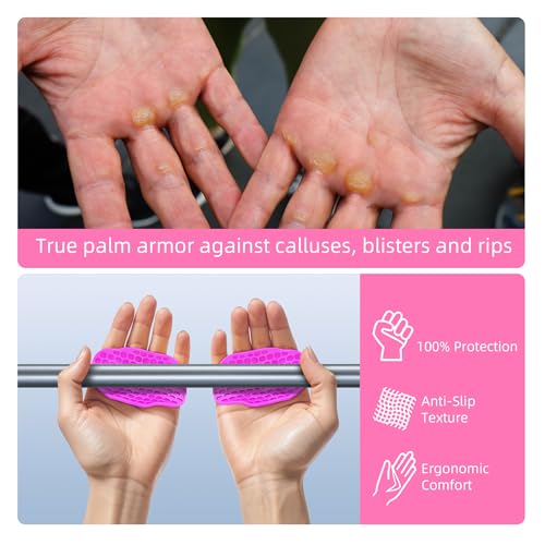 2nd Gen Enlarged Anti-Slip Workout Grips - Ergonomic Hand Protector Gloves for Weight Lifting, Pull-Ups, Gym Training and Exercise, for Men and Women