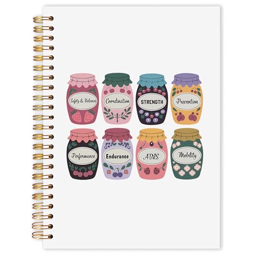 OJMFHEGEE Physical Therapy Gifts Spiral Notebook 5.5x8.3 in, Groovy Retro Floral Workout Fitness Tracker Hardcover Notebook Journal for Women Therapist, Fitness Gifts - color: Physical Therapy
