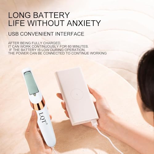 LQT® Electric Foot File – Rechargeable Callus Remover for Hard, Cracked Skin – At-Home Pedicure Kit for Smooth Feet (Men & Women) (White) - style: White