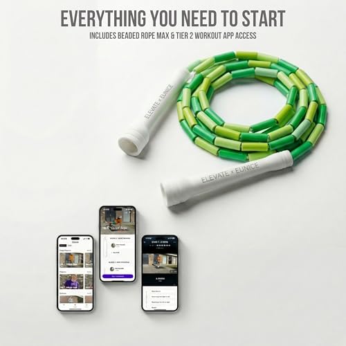 Pro-Grade Beaded Jump Rope for Beginners - color: Emerald