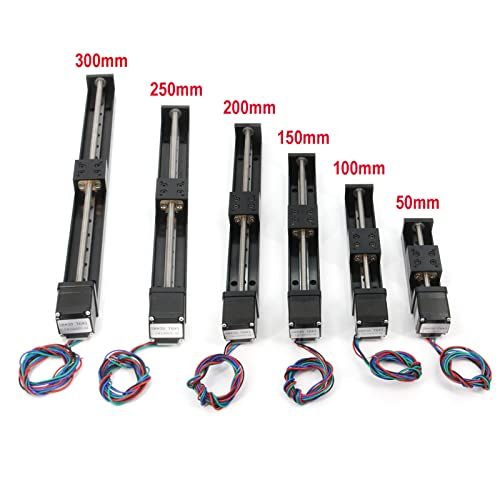 1PCS 250mm Effective Stroke Length Mini Linear Rail Guide Slide Actuator T6x1 Lead Screw with NEMA11 Stepper Motor for DIY CNC Router Parts X Y Z Linear (Size:250mm) - size: 250mm