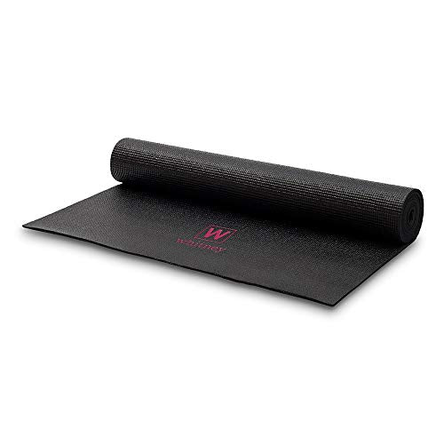 Weddingstar Customizable No-Slip Black Yoga Mat - color: Boxed Initial