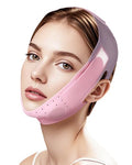 Reusable V-Line Sculpting Face Mask – Silicone Chin Strap for Jawline Tightening & Double Chin Reduction (23-27 Inches) (Pink) -01 - color: light pink