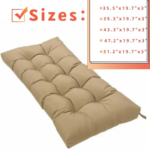 Indoor/Outdoor Bench Cushion, Garden Loveseat Cushion, Swing Seat Cushion,Thicken Patio Bench Soft Rocking Chairs Pad for Lounger Garden Furniture Patio Loveseat Bench (Wine Red, 35.5x19.6) - color: Wine Red, size: 35.5x19.6