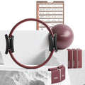 PhysKcal Pilates Kit, 15-Inch Pilates Ring with 1x Pilates Ball & 5X Bands | Aesthetic Home Pilates Equipment Set, Essential Kit for Beginners in Minimalist Style. Comes in Premium Packaging - color: Plum