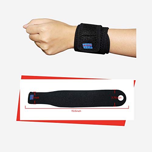 2Pack Version Profession Wrist Support Brace, Adjustable Wrist Strap Reversible Wrist Brace for Sports Protecting/Tendonitis Pain Relief/Carpal Tunnel/Arthritis/Injury Recovery, Right&Left (Black) - color: Black+Grey
