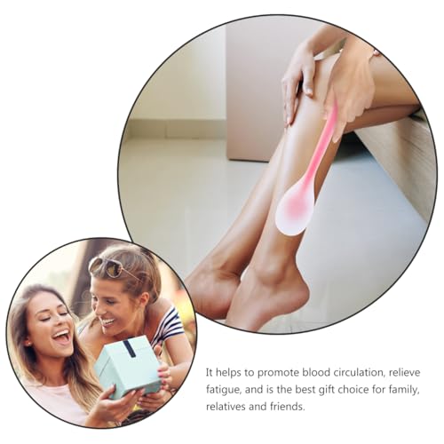 Silicone Health Massage Pat Palm Tapping Tool Red Extended Body Care Stick with Meridian Acupoint Chart for Muscle Relaxation and Relief