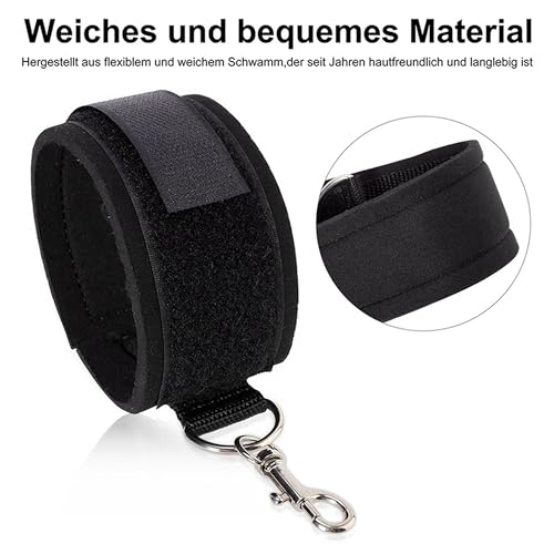 Bed Tie Downs Adult Bondaged with Wrist Ankle and Thigh Restraints Leg Spreader Bar Bonage Sex Resistance Bands with Ankle Strap Sex Playing Bed and Handcuffs Tools Sex Cuff Bracelet Set Sweater
