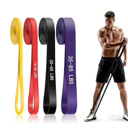 Pull Up Bands, Resistance Bands, Exercise Bands for Full-Body Training, Pull Up Assistance Bands Set for Men & Women, Fitness, Physical Therapy, Stretch Workout Bands at Home, Gym - color: yellow