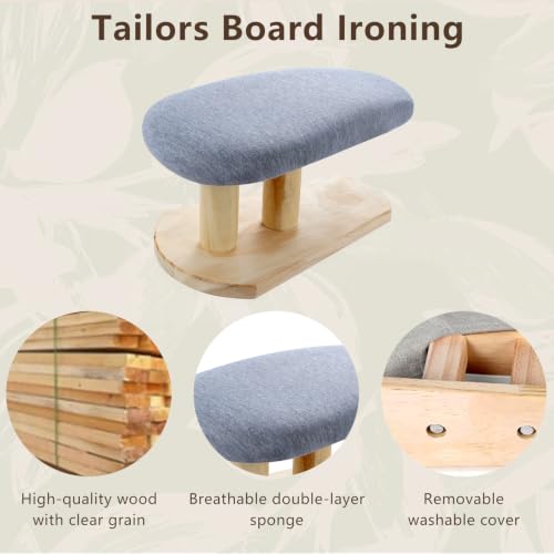 Padded Mini Ironing Board Small Tabletop Sleeve&Chest Portable Tailor Ironing Solid Wooden Base for Collars，Shoulders，Kids Clothes, Sewing Room, Household Laundry & Travel Use - size: short long