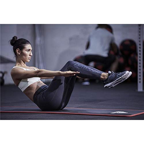 adidas 10mm Extra Thick Training Mat with Carrying Strap and Non-Slip Textured Base - Cushioned Workout Mat for Home Gym, Floor Workouts, and Intense Exercises - Portable and Durable - color: Red