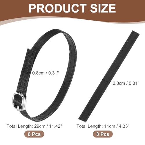 uxcell Replacement Ankle Strap for Heels Detachable Shoe Straps PU Leather Shoe Band - color: Silk Black