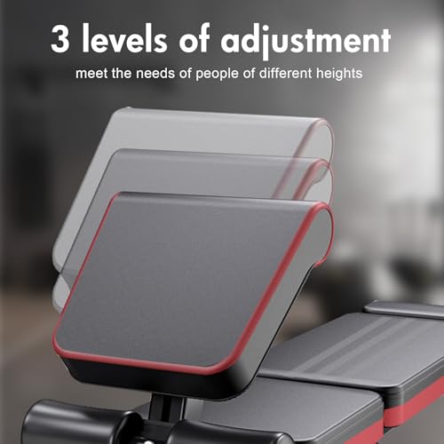 ALSO GO Adjustable Weight Bench, Workout Benches with Leg Extension, Foldable Incline Decline Bench Press, Roman Chair, Full Body Strength Training Equipment for Home Gym - color: Charcoal