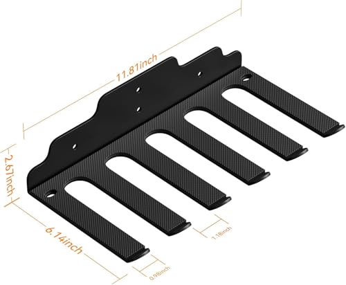 XZHXFX Barbell Wall Holder,Single Barbell wall Mount Hanger,Garage Gym Bar Wall Rack,Vertical Olympic Hanger wall Mount Rack,Space Saving Gym Accessory,Holds Under 33mm Bar Size(Black) - color: Black 6 hooks