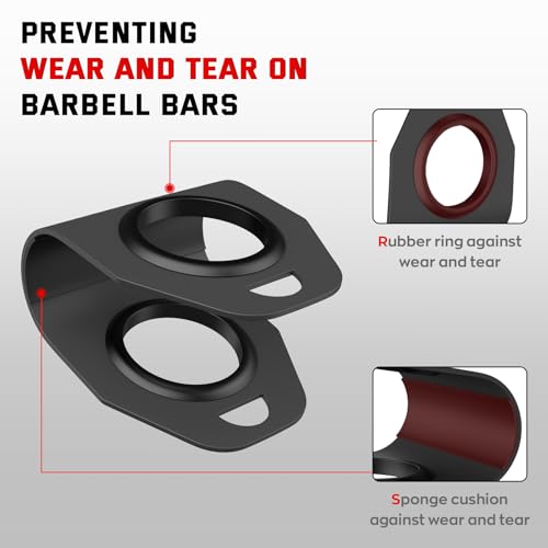 Home Gym Clips, Convert Dumbbells to Barbell, Turn Bars into Landmines, T-Bar Row with Any Grip, Hook Dumbbells on Dip Belts, Versatile Weightlifting Accessory for Olympic - color: Black, size: Olympic 2", Single