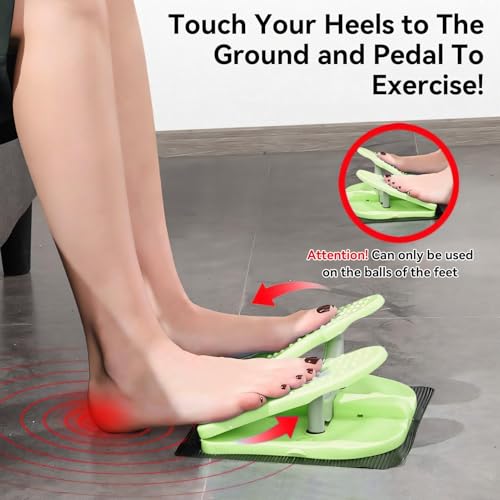 Mini Stepper Trainer, Reinforced Nylon Foot Stepper Exercise Machine Quiet Stair Stepper Foldable Leg Exerciser Peddle for Home Office - color: Green